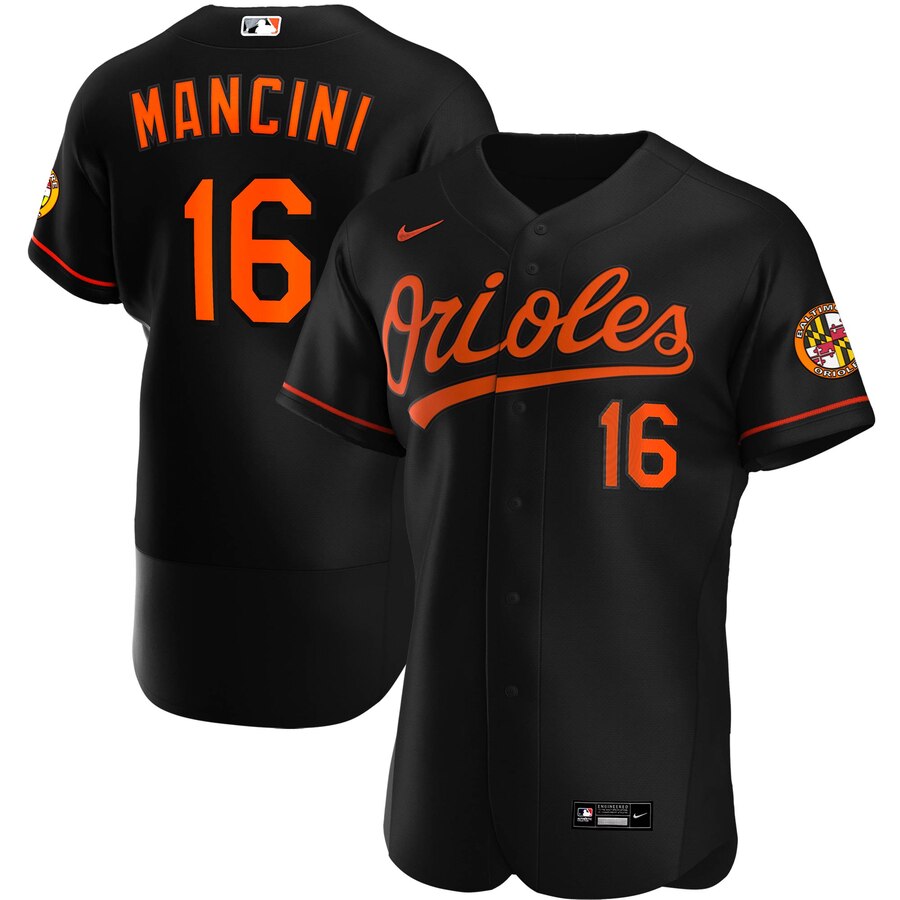Baltimore Orioles 16 Trey Mancini Men Nike Black Alternate 2020 Authentic Player MLB Jersey